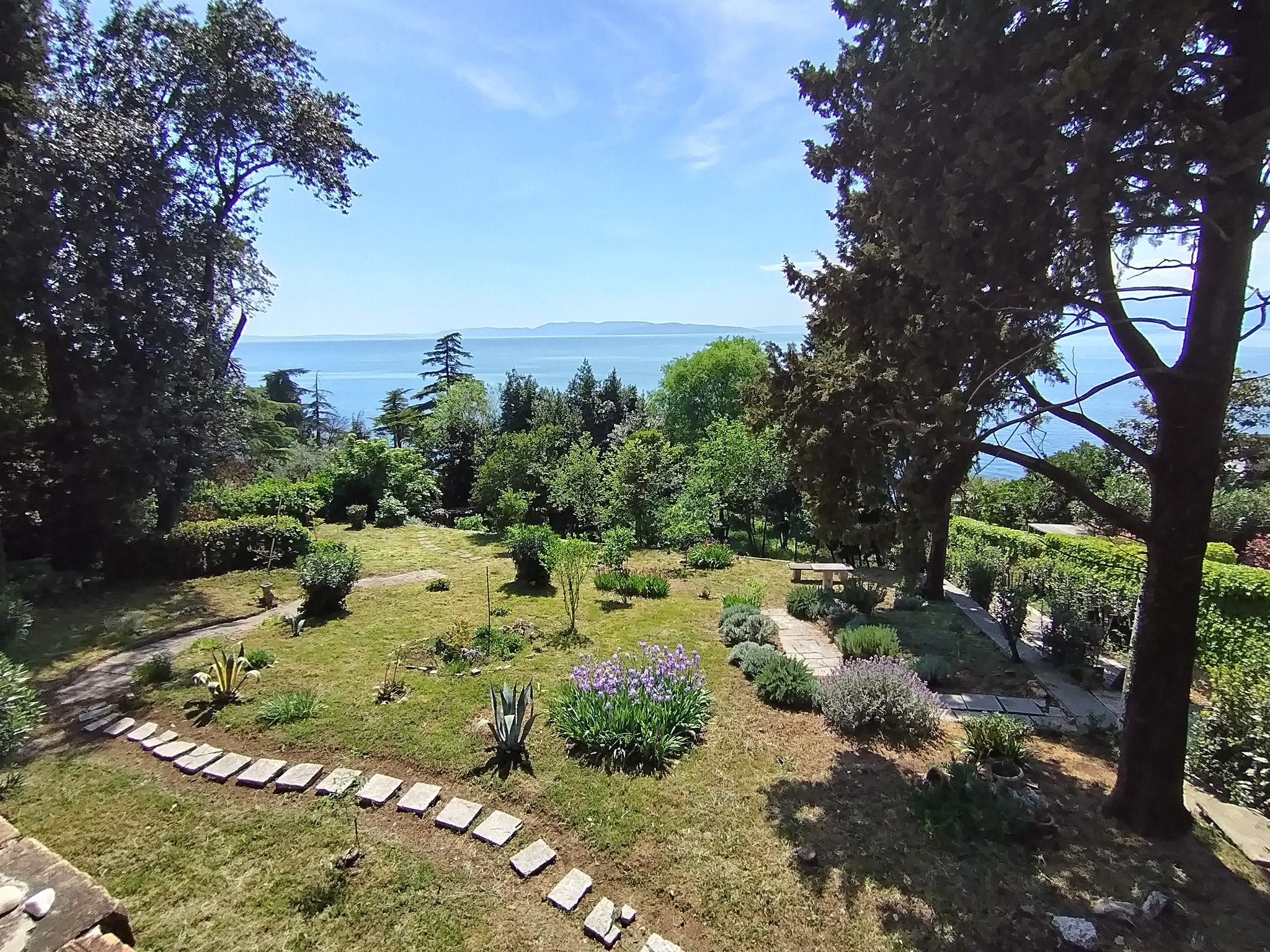 Villa garden overlooking the Adriatic